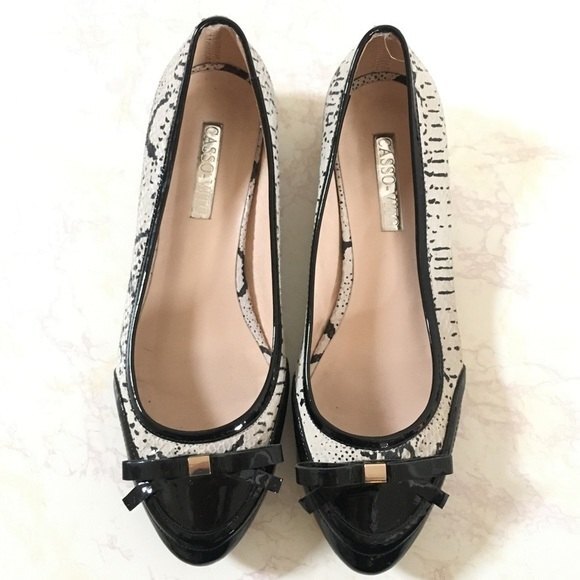 Casso Vito Snakeskin Mirrored Heel Pointy Flats 36 - Picture 2 of 12